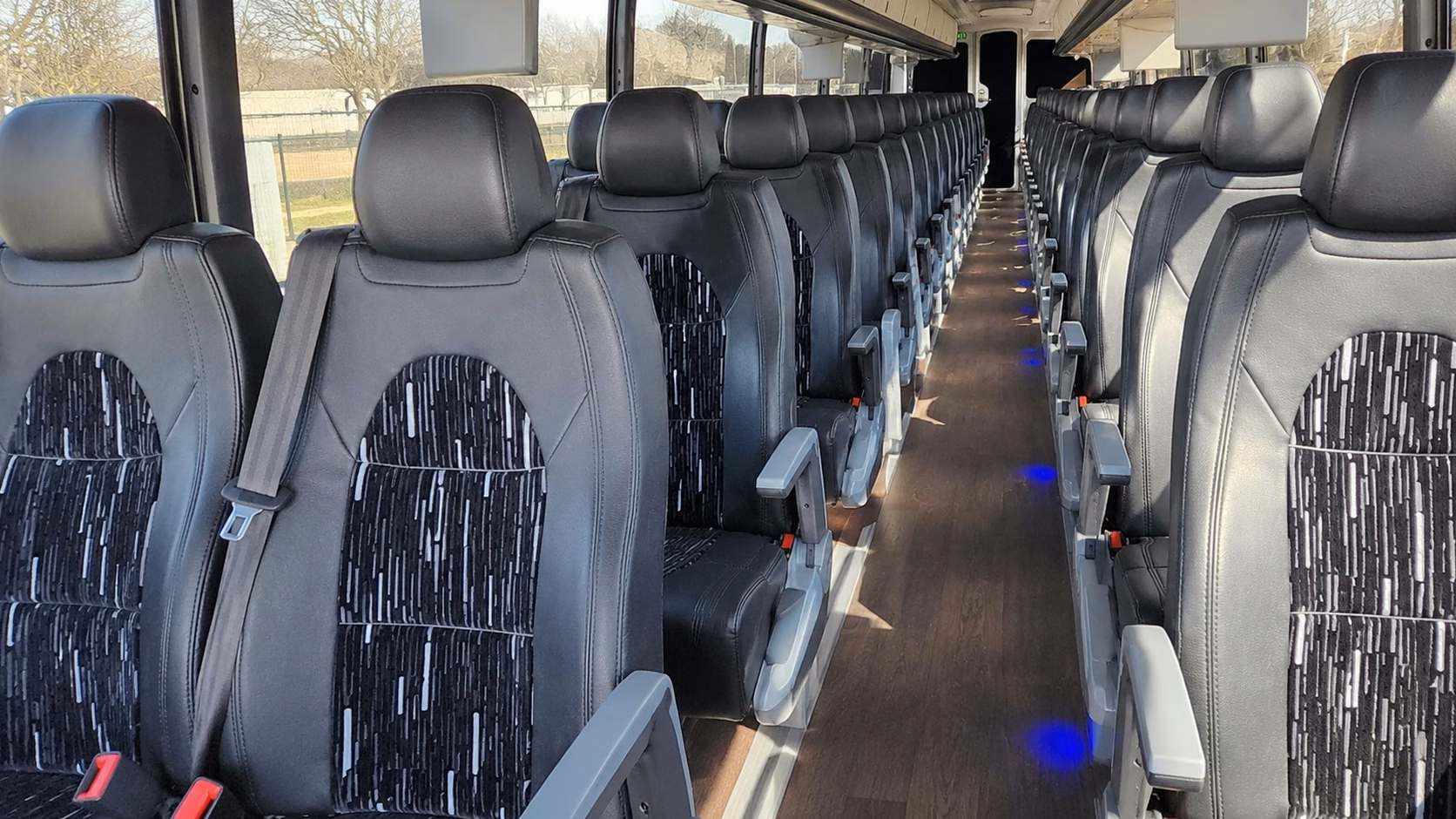 56 passenger charter bus interior